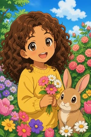 A children's bedtime story illustration in the Anime style