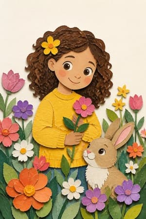 A children's bedtime story illustration in the Paper collage style